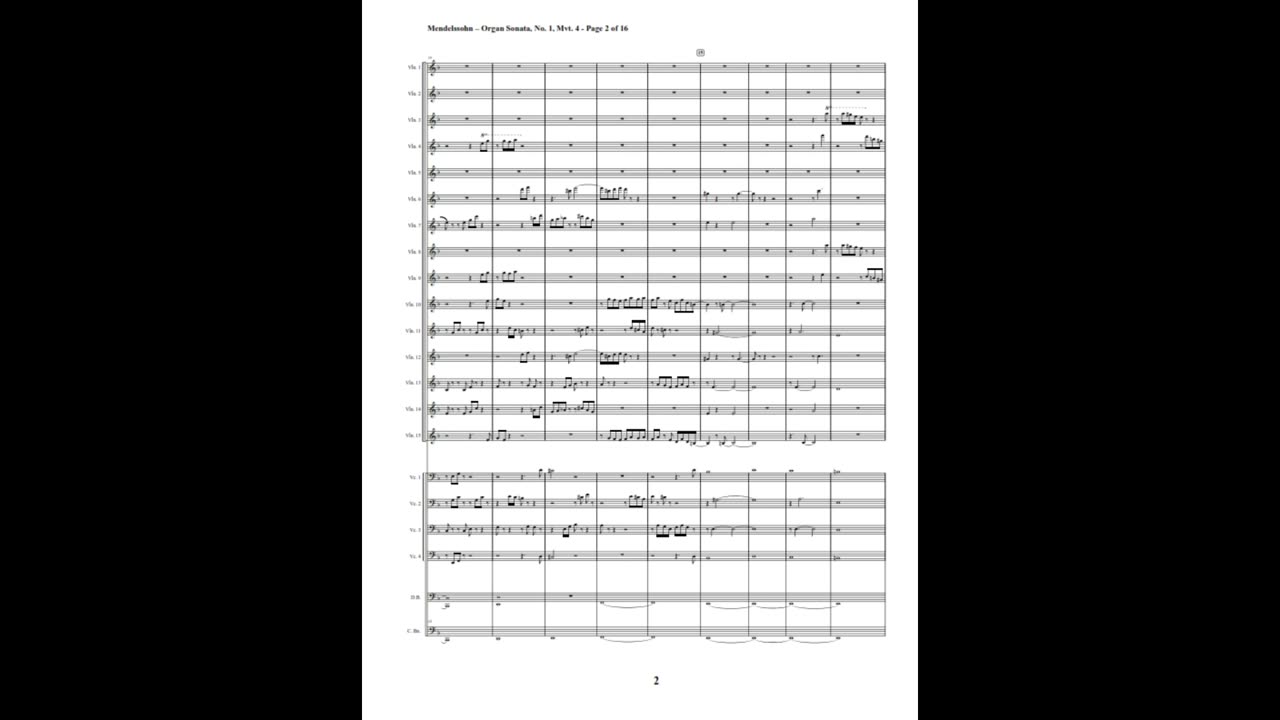 Felix Mendelssohn - Organ Sonata No. 1, Mvt. 4 (String Orchestra)