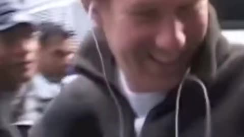 Radio host stamps on homeless man cake