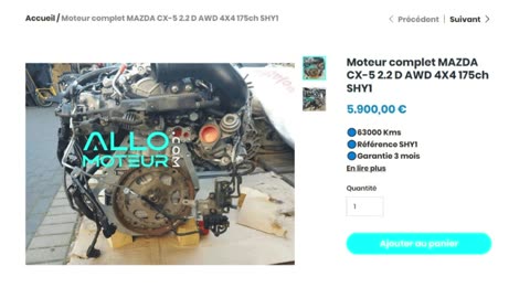 ALLOMOTEUR.COM - Moteur complet MAZDA CX-5 2.2 D AWD 4X4 175ch SHY1