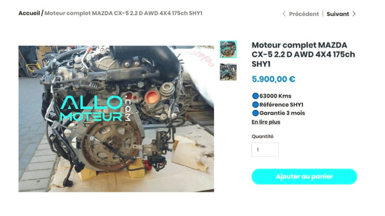 ALLOMOTEUR.COM - Moteur complet MAZDA CX-5 2.2 D AWD 4X4 175ch SHY1