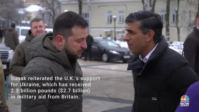 British Prime Minister Rishi Sunak Makes Surprise Visit To Kyiv