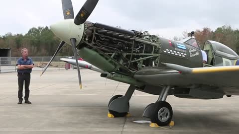 Spitfire MK XVI - First Engine Run in 17 Years!