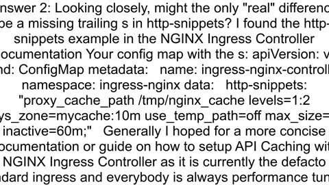 Kubernetes ingress response caching