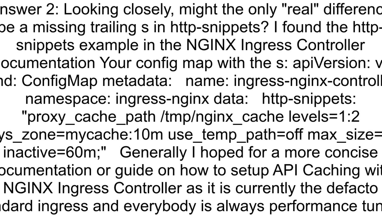 Kubernetes ingress response caching