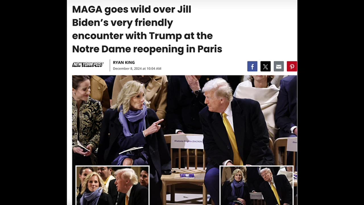 TUUMP, JILL BIDEN ATTEND NOTRE DAME RE-OPENING
