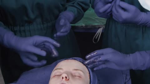 A girl is disfigured.