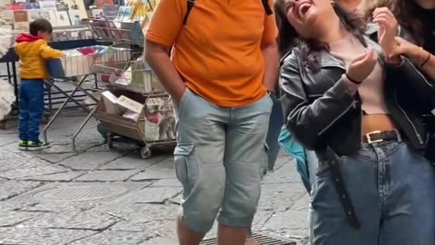 She was surprised 😮 💃😂 Statue Prank