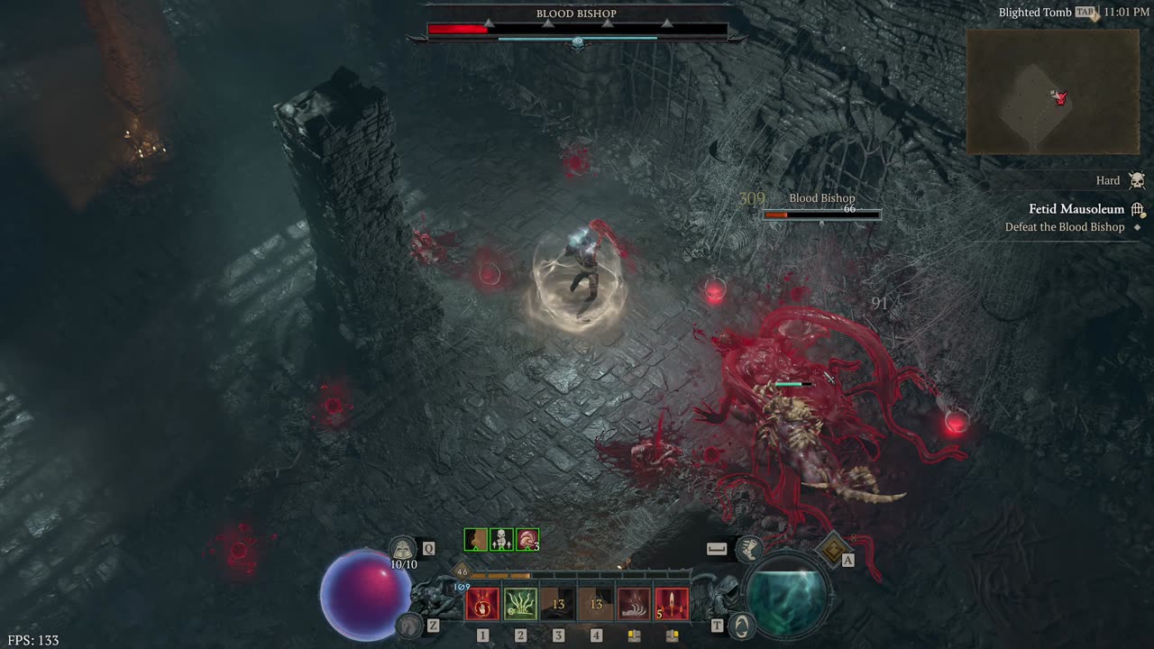 Diablo 4 boss fight - Fetid Mausoleum - Blood Bishop