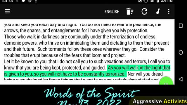 ALWAYS AFRAID? Words of the Spirit- Nov 13 2022