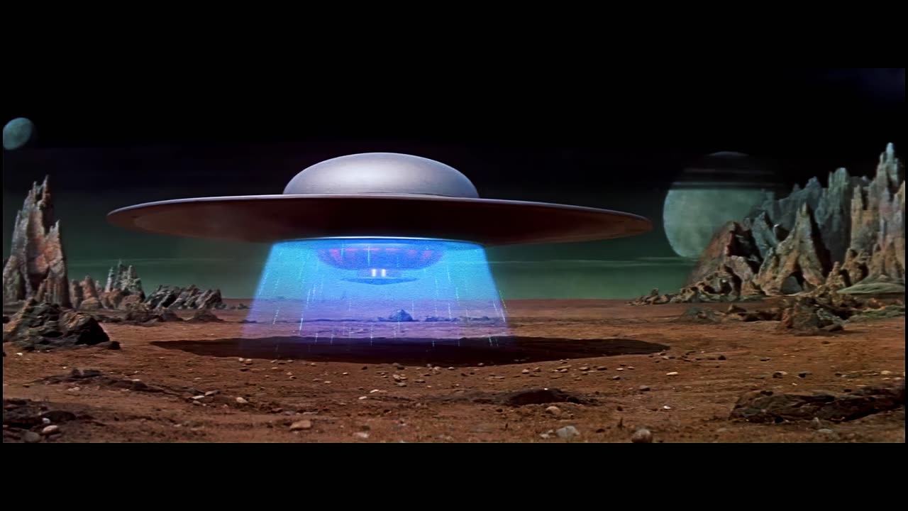 Forbidden Planet 1956 UFO scene remastered 4k