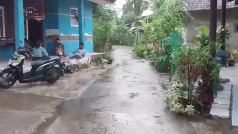 Walk in heavy rain | heavy rain village life | Rain Walk