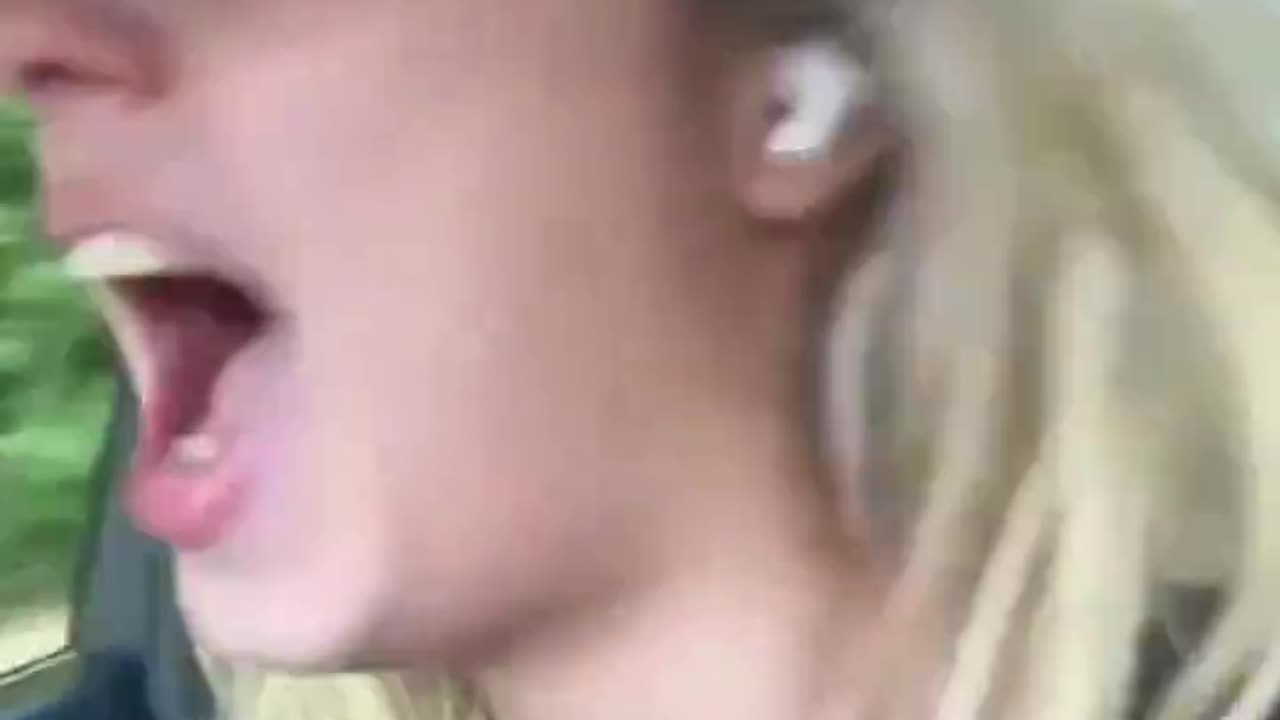 leftist Screaming Rib In Car Has a meltdown because Donald Trump Survived-SSRI HITTIN DIFFERENT