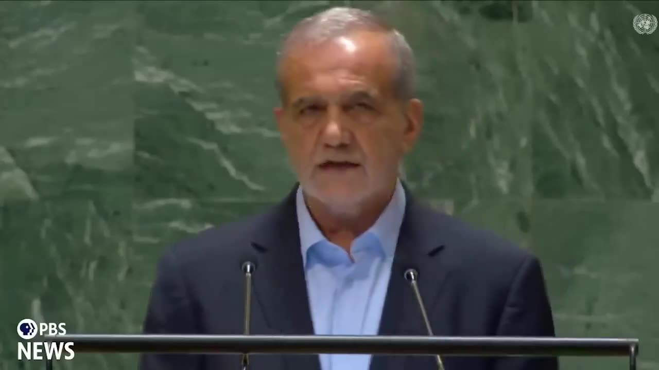 Iranian President Masoud Pezeshkian addresses the Israeli State of Terror killing 41,000 mostly Women & Children in 11 month