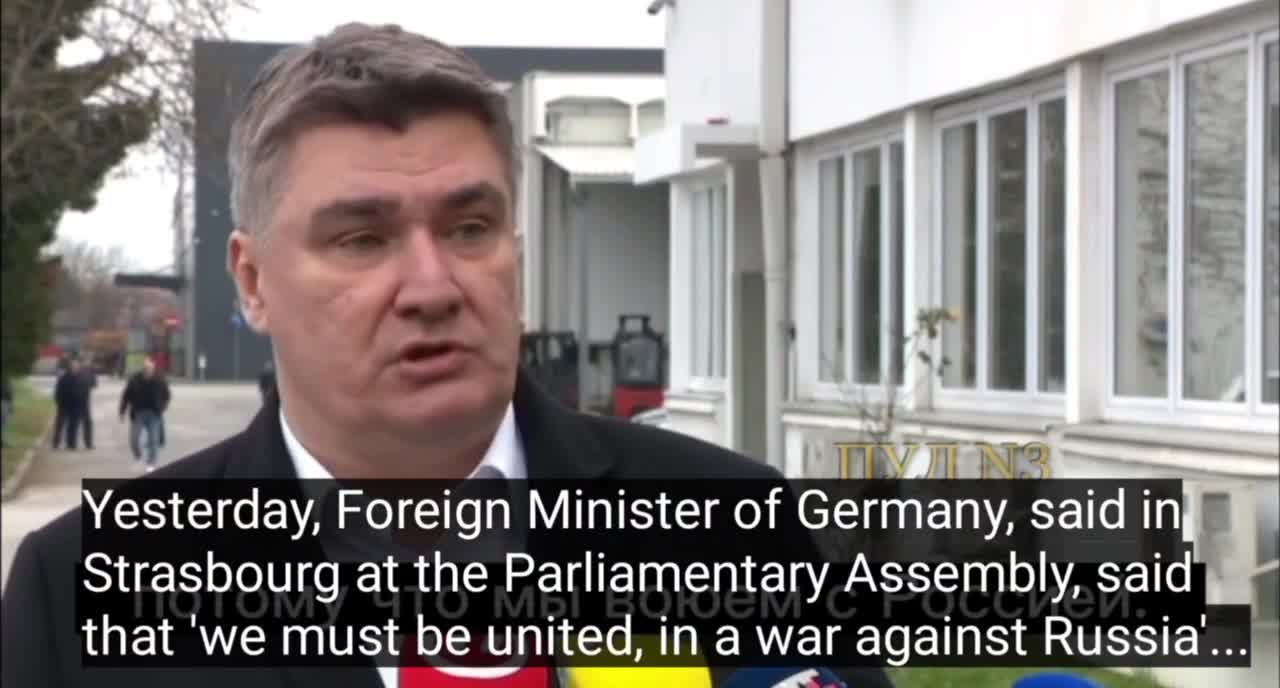 Zoran Milanovic, President of Croatia, says Germany is nuts to be sending tanks to Kiev....