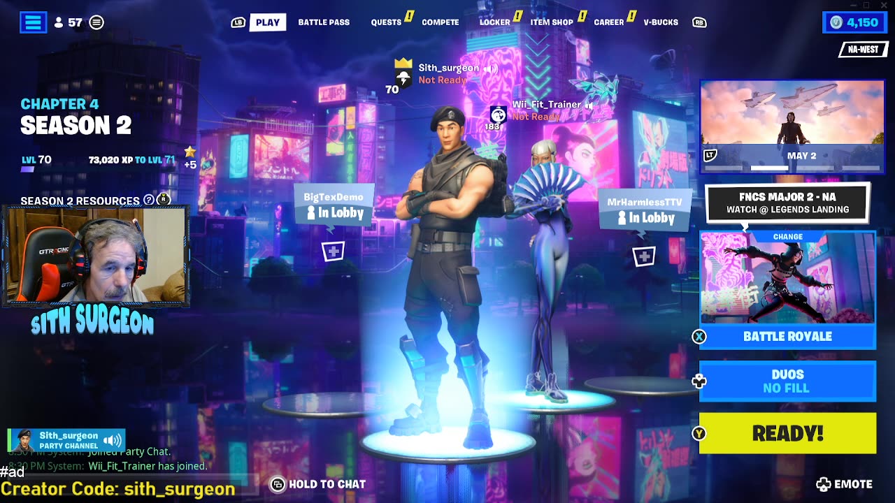 sith_surgeon - Family Friendly Fortnite Live Stream. Customs Stream.