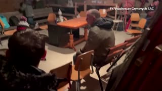 Kyiv residents seek shelter in church