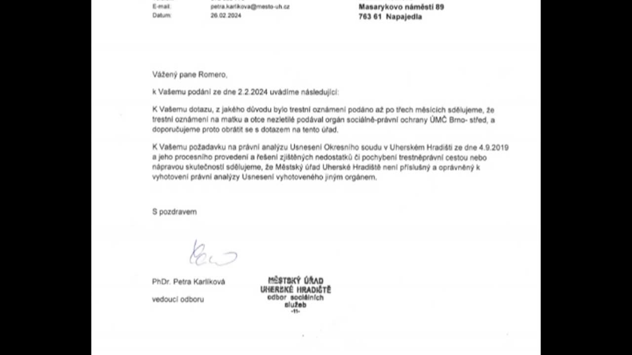 Výzva ze dne 2.2.2024 k nápravě deliktu.