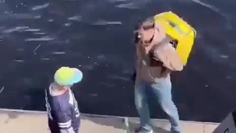Food courier with human powered hydrofoil