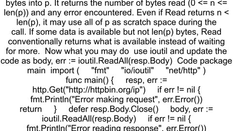 How to use http Response method Read in go