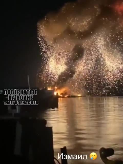 Russian Geran-2 drone strike on port infrastructure in Izmail, Odessa region