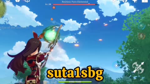 Genshin impact amber vs eye of the storm battle fight