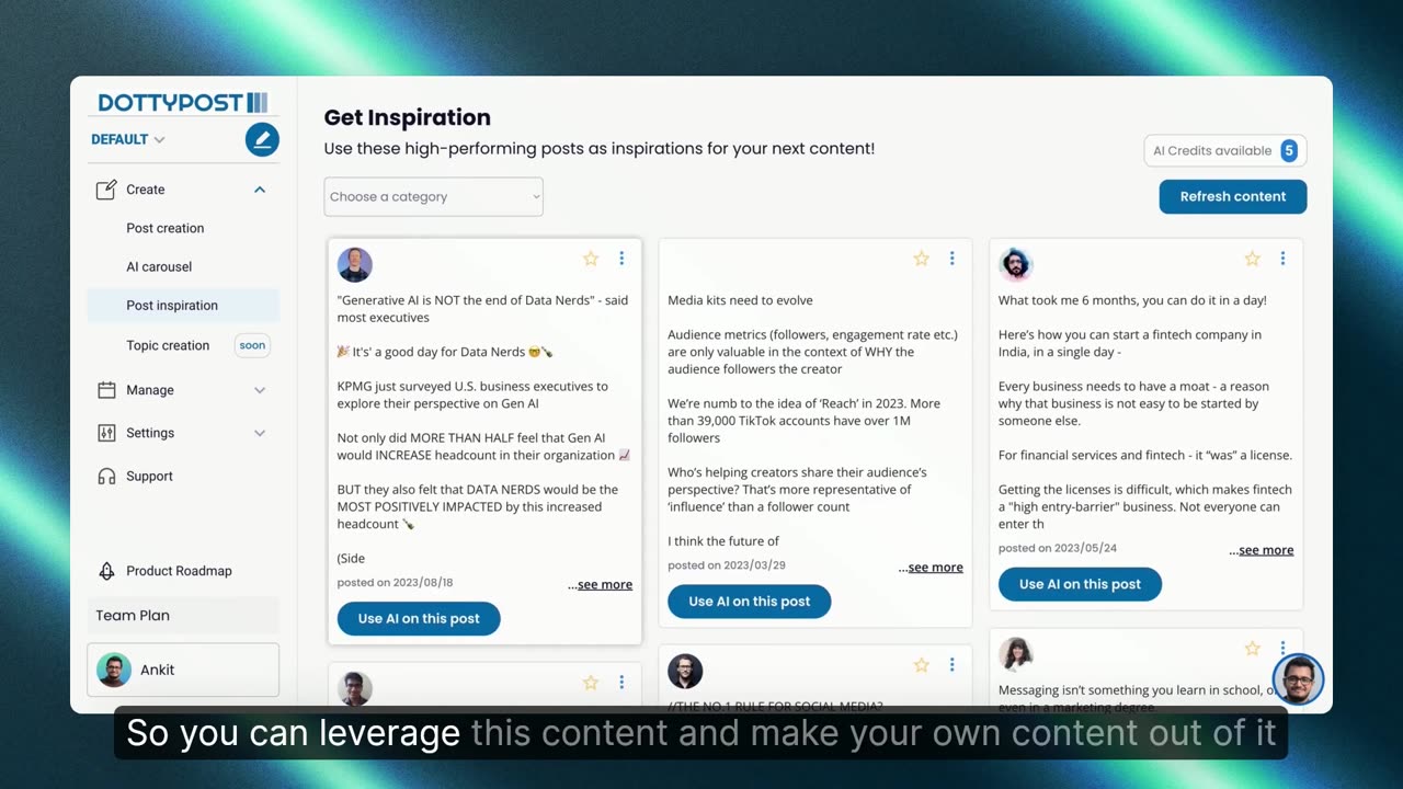 Dottypost - AI Tool for LinkedIn