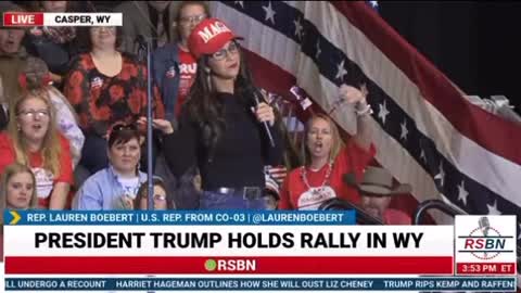 Lauren Boebert At The Trump Rally in Wyoming.