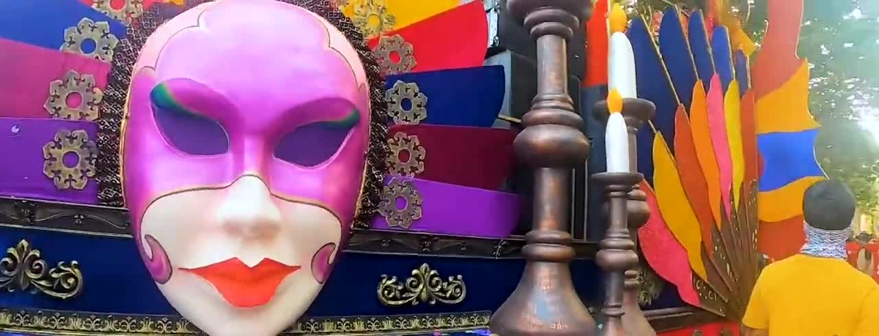 Crowd of People Gather to Participate in Carnival in Indian State of Goa