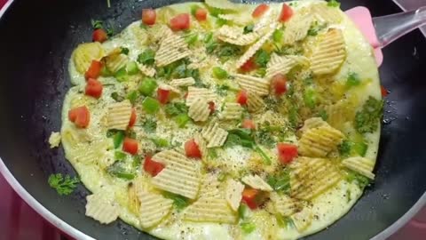 Breakfast Recipe | New Snacks Recipe |1Minutes Lays Egg Omelette | Lunch Box Recipe