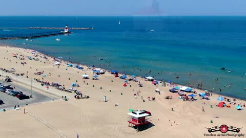 Sunny Weekend Along The Shores Of Michigan City