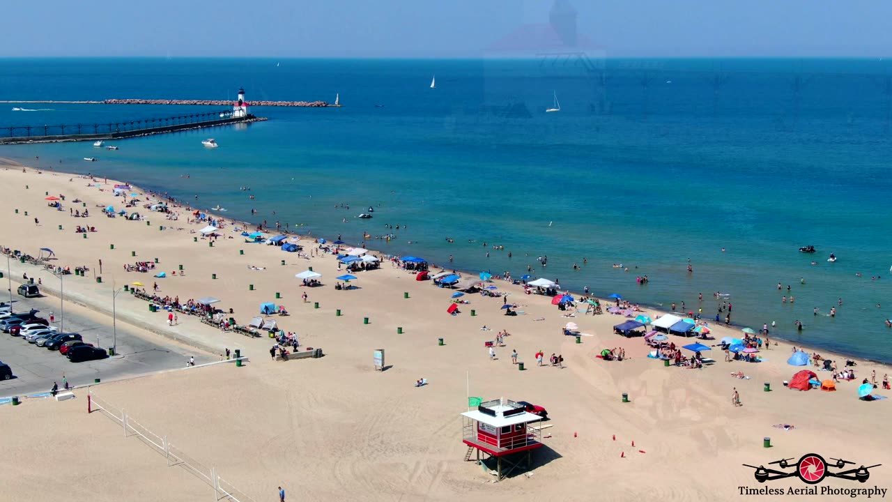 Sunny Weekend Along The Shores Of Michigan City