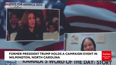 'Let's Play It!'_ Trump Plays Clip Reel Of Kamala Harris's Oprah Interview On Jumbotron At NC Rally