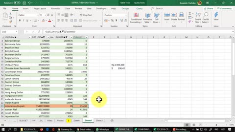 Bagaimana cara menambahkan konversi mata uang dollar ke file excel secara realtime