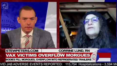 STEW PETERS-VAX VICTIMS OVERFLOW MORGUES: BODIES FILL MORGUES, OVERFLOW INTO REFRIGERATED TRAILERS.