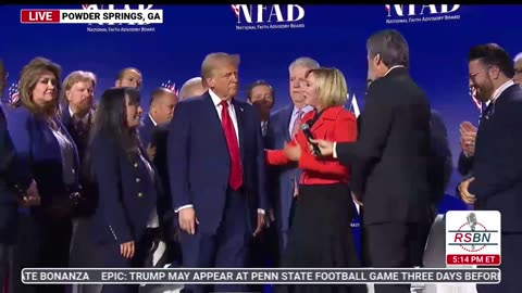 Faith leaders pray over President Trump at National