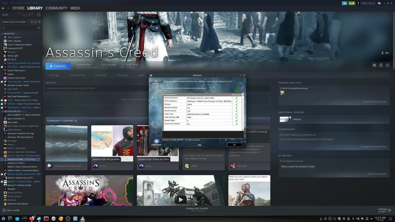 Assassins Creed on Linux | Full Gameplay