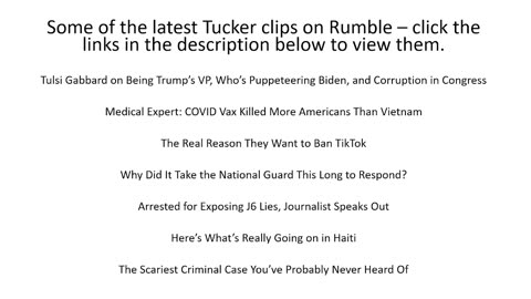 Most Recent Tucker Interviews - Check Them Out Below