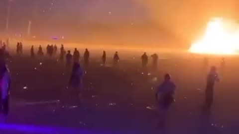 Maybe supernatural twister or Armament explosive warehouse been bombarded?