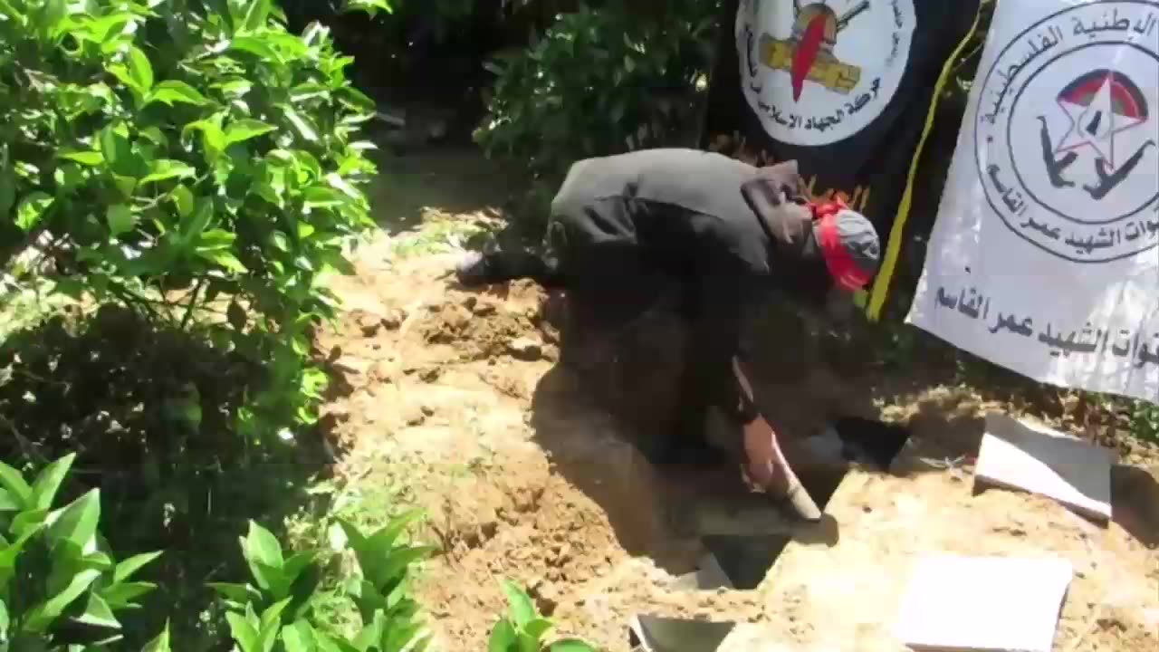 Palestinian resistance forces preparing and launching rockets