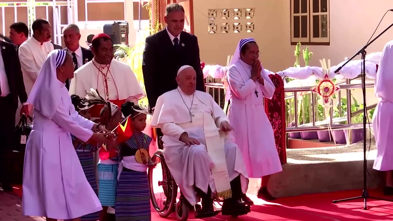 Pope Francis blesses children with disabilities in East Timor