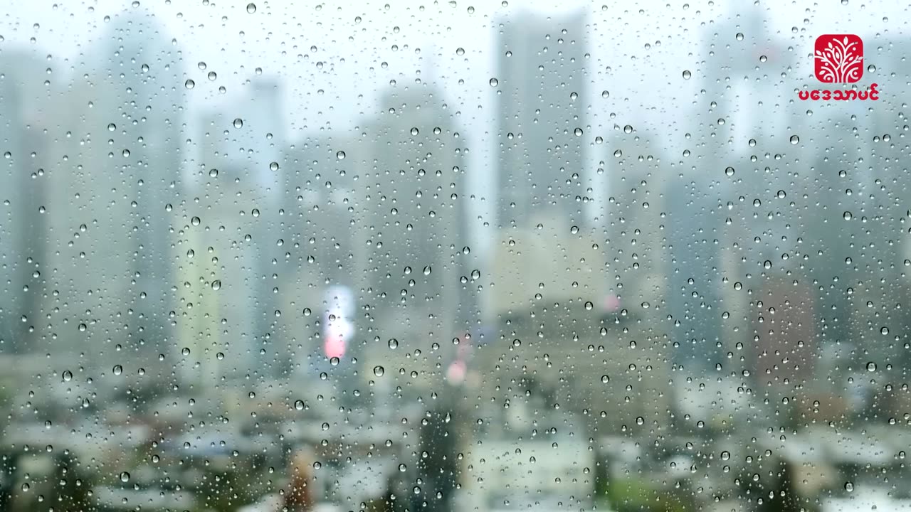 Calming Music with Rain background