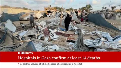 Israeli strike in Gaza humanitarian zone kills 19, Hamas-run health ministry says | BBC News