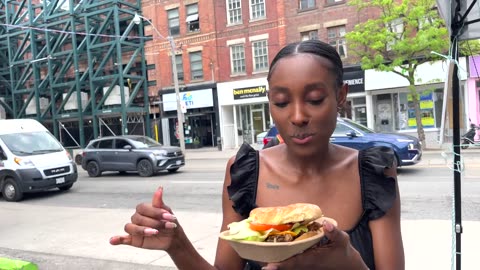 Trying Street Food in Toronto _ Beaver Tail, Jerk Chicken, Teriyaki Ball!