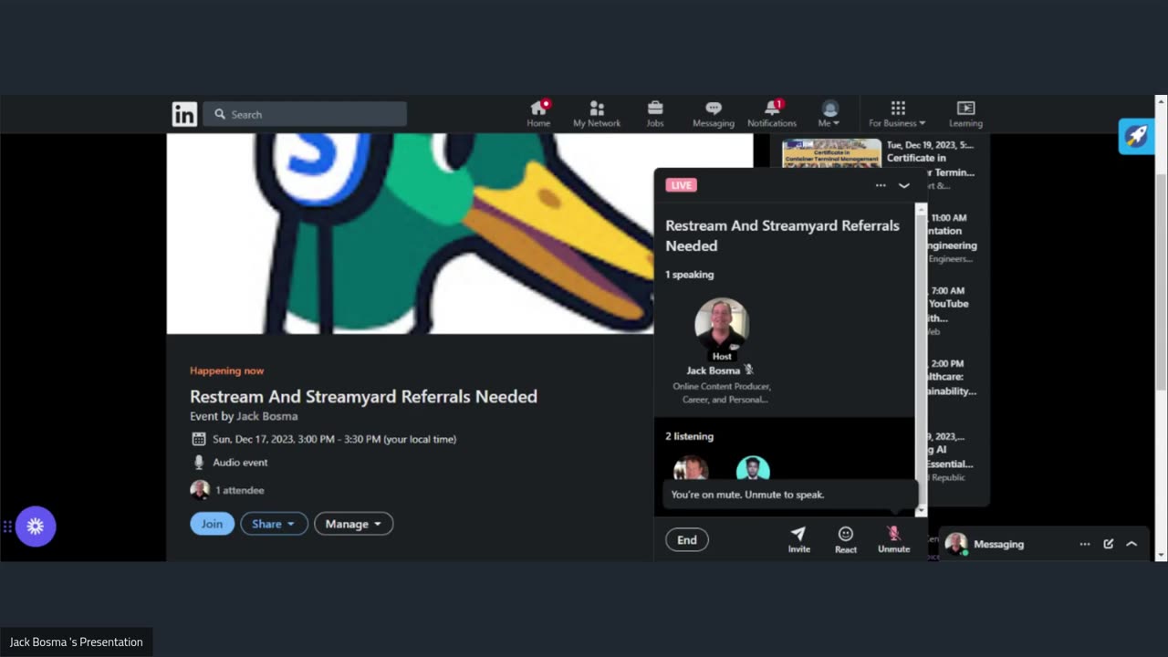 Restream And Streamyard Referrals Needed