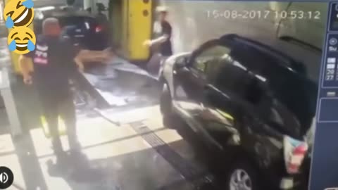 CAN'T WAIT TO BE WASHED HIS CAR FUNNY VIDEOS