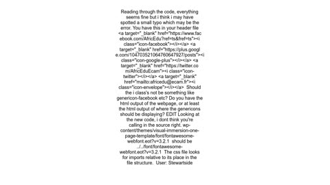 Wordpress theme The font awesome icons not displayed