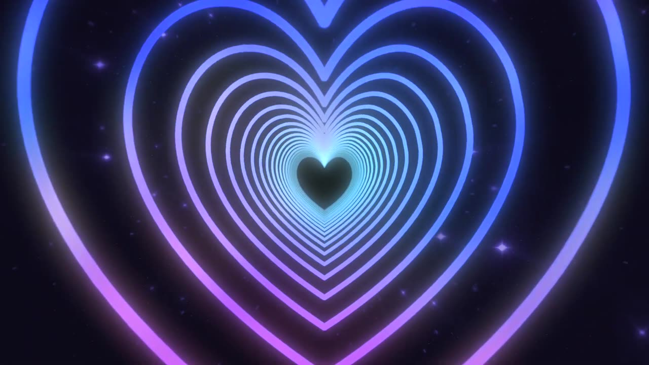 437. Heart Tunnel🩵🩷Abstract Background Video Loop Animated Background Heart Wallpaper Video