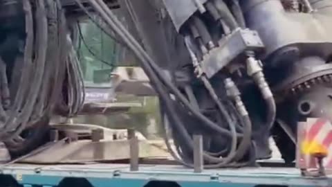 Epic Live Action: Heavy Crane on a Lowboy Trailer! 🚛