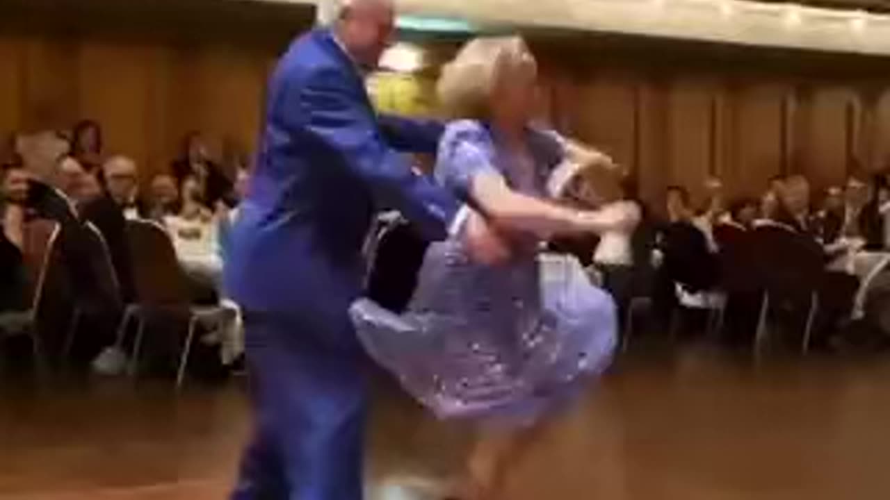 Old couple dancing