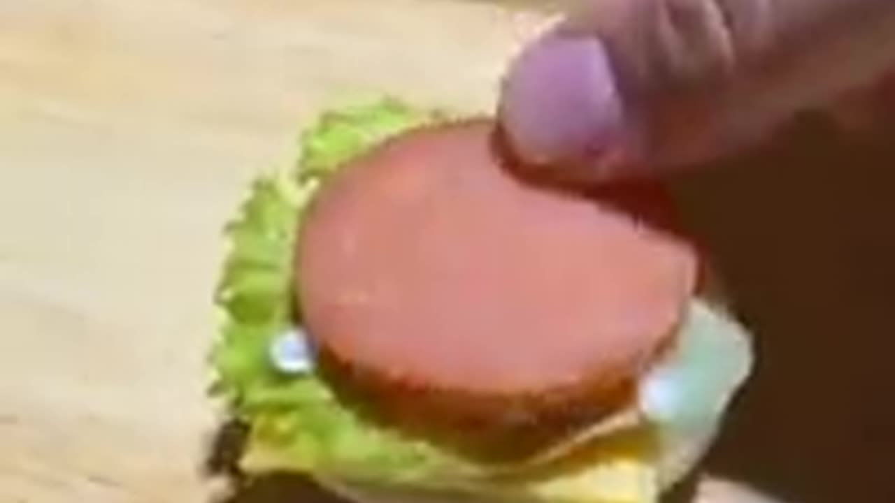 Hamburger in Egg, SaharMiniature Cooking #Shorts